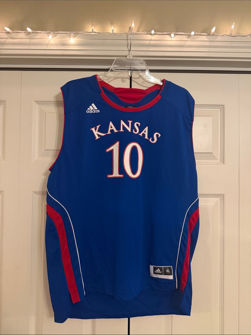 adidas Kansas Blue and Red Basketball Jersey #10